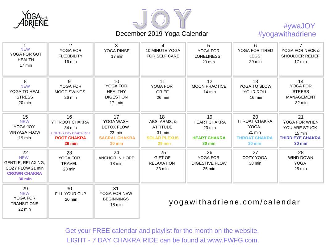 December 19 Yoga Calendar Yoga With Adriene