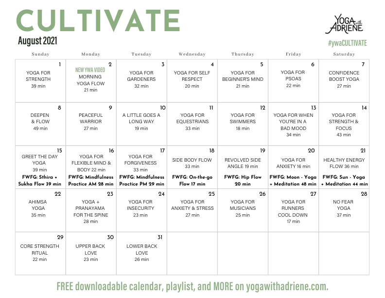 July Calendar 2024 Yoga With Adriene Latest Ultimate Most Popular