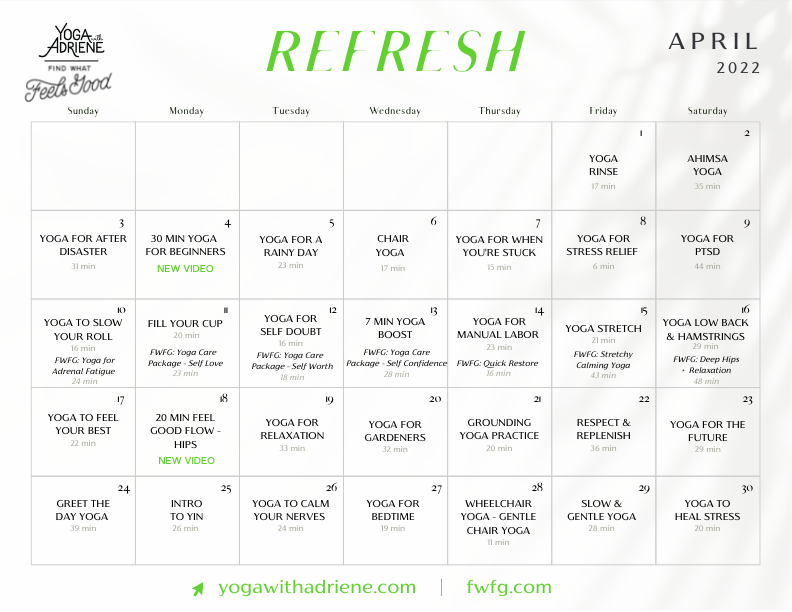 Calendar | Yoga With Adriene