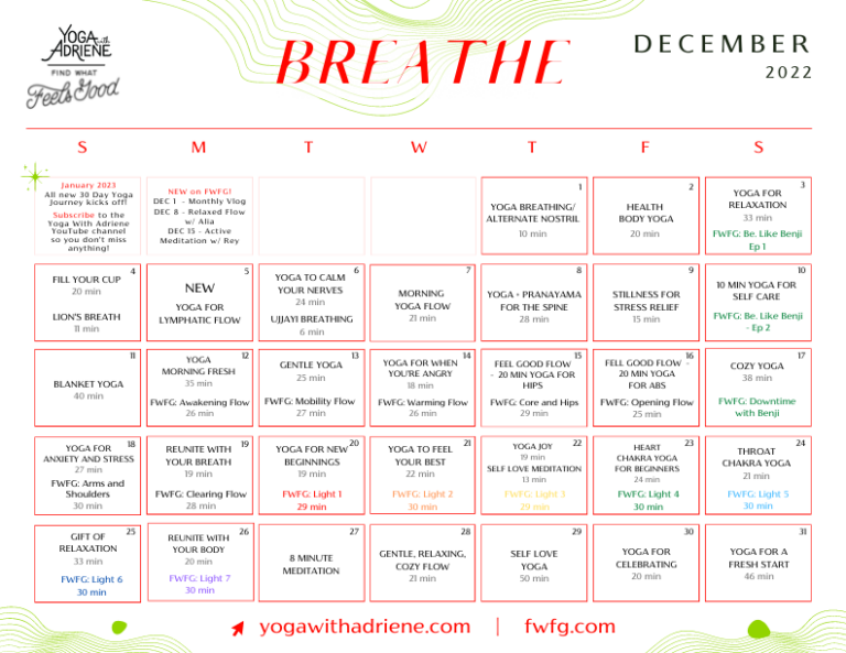 DecemberCALENDARBREATHE792×612pxforblog Yoga With Adriene