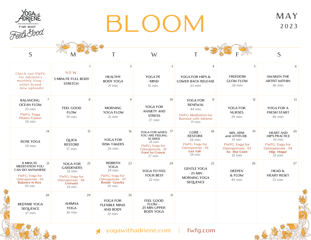 YWA Verson May 2023 - BLOOM | Yoga With Adriene