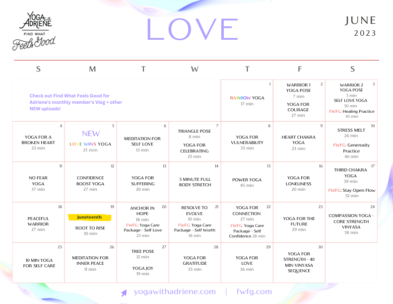 Calendar | Yoga With Adriene